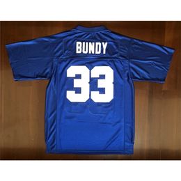Nikivip Shipping From US Al Bundy #33 Polk High Married With Children Men Movie Football Jersey All Stitched Blue S-3XL High Quality