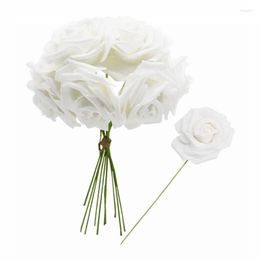 foam heads Canada - Decorative Flowers & Wreaths 8cm PE Foam Rose Flower 10 25 Heads Artificial DIY Scrapbooking Wedding Bouquet For HomeDecorative
