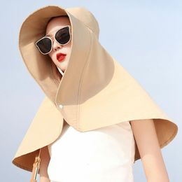 Wide Brim Hats Summer Sun Hat Protection Neck Protect Shawl Face-Covering Fisherman Ladies Cap Headdress Sunscreen Products 1pc FS99Wide