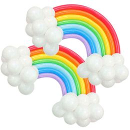 rainbow party kit UK - Rainbow Balloon Garland Arch Kit Wedding Girl Birthday Party Decoration Kids Confetti Latex Balloons L220708