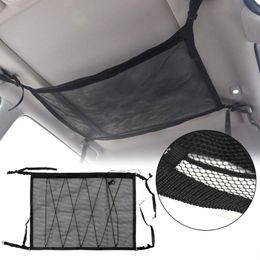 Car Organiser Storage Bag Interior Ceiling Net Roof Pocket Cargo Mesh Fasteners Kit Auto Off Road 4x4 RV Automobile Accessories