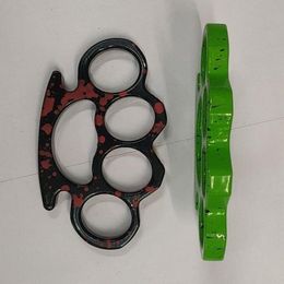 2022 Aluminium Alloy Knuckle Duster Outdoor Tool Self-defense Fist Four Finger Buckle Camouflage Spots Safety Self-defense Pocket EDC-FY04