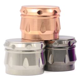 The latest 43x34mm Smoke grinder four -layer zinc alloy mini -drum -type smoke grinding heater many styles support custom LOGO