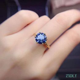 Cluster Rings Blue Moissanite Ring 925 Sterling Silver 1ct Lab Diamond Pass Test All Size Engagement For Women Wedding Party GiftCluster