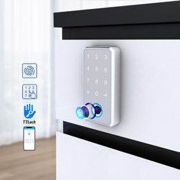 Wasserdichtes TTLOCK -App Fingerabdruck Biometrischer Schrank Smart Lock mit Touch -Tastatur im Angebot
