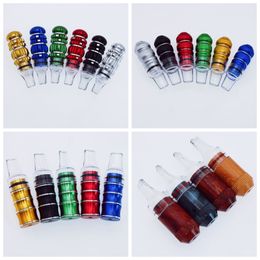 Colourful Portable Aluminium Alloy Removable Pipes Dry Herb Tobacco Philtre Silver Screen Handpipes Mouthpiece Cigarette Holder Catcher Taster Bat One Hitter DHL