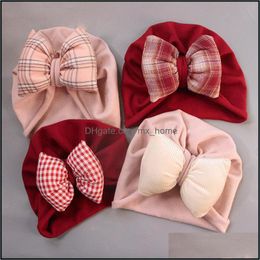 Caps Hats Accessories Baby Kids Maternity Baby Hat Infant Toddler Girl Boy Bow Knot Indian Turban Bowknot Headbands Kor Dhjkm