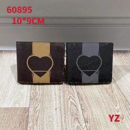 In stock! 2022 France style love stripes coin pouch men women lady leather coin purse key wallet mini wallet #2color Brown black