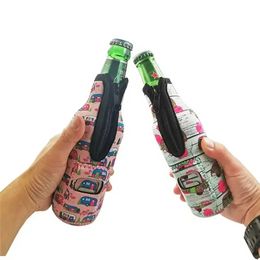 Drinkware Handle Sublimation blank heat transfer beer bottle sleeve with bottle opener glass bottles cold and shatterproof
