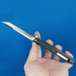 New Arrival Allvin R5603 Flipper Folding Knife D2 Satin Tanto Point Blade Stainless Steel Sheet Green G10 Handle Ball Bearing Fast Open Pocket Knives With Nylon Bag