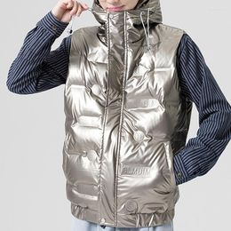 Men's Vests Autumn Winter High Quality Brand 70% White Duck Down Warm Vest Men SliverSleeveless Jacket Waistcoat M-4xl Kare22