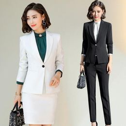 Women's Suits & Blazers Set Small Suit Trousers Two-piece 2022 Spring And Autumn White Professional Wear Fashion Dress Clothes