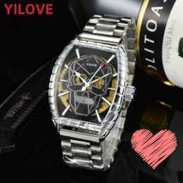 Mens Mission Runway Skeleton Watch 43mm Stainless Steel Strap Top Designer Automatic Mechanics Men Clock Waterproof Tonneau Dial Sports Style Wristwatches