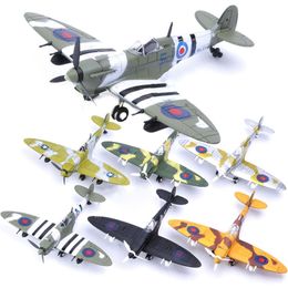 hurricane toys UK - 22cm 4D Diy Toys Fighter Assemble Blocks Building Model Airplane Military Model Arms WW2 Germany BF109 UK Hurricane Fighter 220630