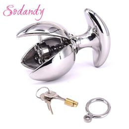 Stainless Steel Locking Anal Anchor Adjustable Butt Plugs Metal sexy Toys for Women and Men