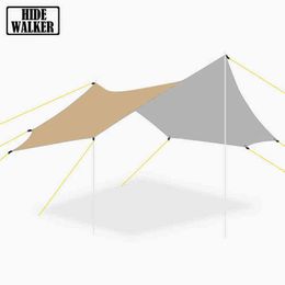 5.1x5.1m Large Tarp Waterproof Large Tarpaulin Sun Shelter Camping Canopy Octagon Sunshade Awning Gazebo for 8 Persons Flysheet H220419