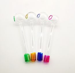 Handcraft Glass Oil Burner Pipe bong 4 Colours Mini Smoking Hand Pipes Oil Pipe glass water pipe bong