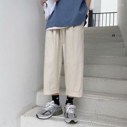 Men's Pants Streetwear Mens Korean Fashions Wide Leg Joggers 2022 Khaki Brown Black Loose Japan Style Straight PantsMen's Naom22