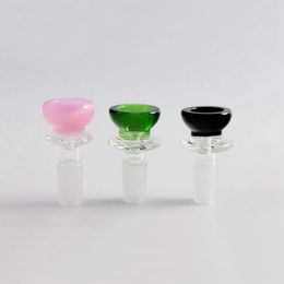 Colorful Glass Smoking 14MM 18MM Male Joint Interface Funnel Bowl Filter Replaceable Non-slip Dry Herb Tobacco Oil Rigs Bongs Silicone Hookah DownStem Tool DHL Free