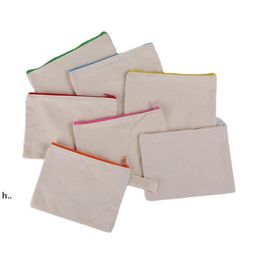 Sublimation Blank Cosmetic Bags Canvas Zipper Pencil Cases Customised Women Makeup Bag Fashion Handbag Pouchs Bags ZZE13621