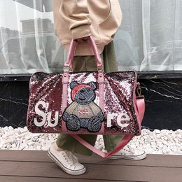 Duffel Bags Designed Duffle Handbag Women 2022 Trend Large Travel Bag Shining Bear Luggage Female Bolsa BF215Duffel DuffelDuffel