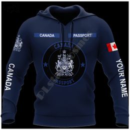 PLstar Cosmos Canada Flag National Emblem 3D Printed Hoodies Sweatshirts Zip Hooded For Man Woman Casual Streetwear Style C30 220706