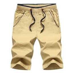 Style Shorts Men Casual Summer Men Shorts Cotton Beach Homme Bermuda Solid Boardshorts High Quality Elastic Waist 18 210322