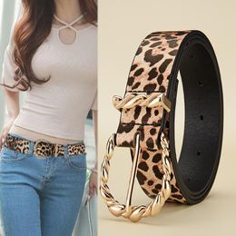 Belts Leopard Print Belt Retro Young Student Decorative Jeans With Fashion Pin Buckle Designer WomenBelts