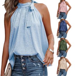 Realfine Summer T Shirts 9826 Cotton Plain Sleeveless Vest Shirts T-Shirts For Women Size S-XL