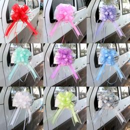 pull ribbon bows Australia - Party Decoration 20 10pcs White Pink Extra Large Snow Yarn Pull Bow Ribbon For Gift Packing Festive Wedding Car Door Handle