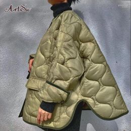 Women's Down & Parkas Designer Autumn Winter Army Green Puffer Jackets For Women Casual Warm Breasted Cotton Quilted Coat Pockets Outw Guin2