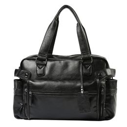 MenS Briefcase Messenger High Quality Leather Handbag Men Messenger Bags Large Capacity Multifunction Bags leather bag 210302