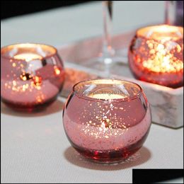 Fragrance Lamps Home Fragrances Decor Garden Mercury Glass Candle Holders Votive Tealight Candlestick Wedding Centerpieces Dhfu2