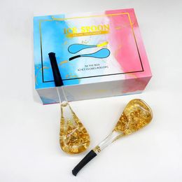 care package boxes UK - 2PC Set New Products Beauty Massage Equipment Gold Foil Energy Ice Globes For Facials Massage Skin Care Cooling Face Roller Ball with Box Package