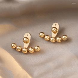 hanging design earrings NZ - Stud Design Sense Back Hanging Gold Bean Earrings For Woman 2022 Korean Fashion Jewelry Unusual Accessories Goth Party GirlsStud Farl22