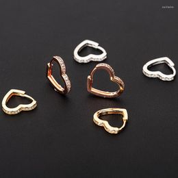 Hoop & Huggie Small Heart Earrings Women Luxury Micro Paved CZ Crystal Round Rose Gold Girls Fashion Party Jewelry Gifts BrincosHoop