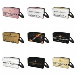 Cosmetic Bags & Cases Fashion Champagne Printing Portable Large-capacity Travel Wash Storage Bag Daily Make Up BagCosmetic CosmeticCosmetic
