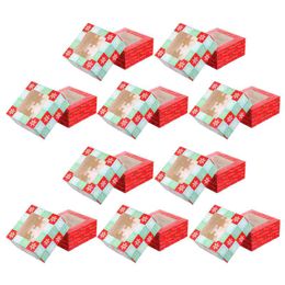 Gift Wrap 10Pcs Lovely Cake Wrapping Boxes Dessert Storage Box Christmas ContainerGift