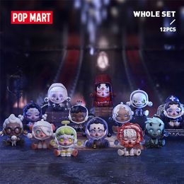 POP MART Whole Box SkullPanda Ancient Castle Series Collection Doll Collectible Cute Action Kawaii Animal Figurine Mystery Box 220520