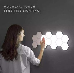 DIY Lights Lamp Touch Switch Quantum Hexagonal Wall Lamps Modular Creative LED Led Decoration Jvoqn