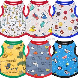 Dog Shirts Cute Printed Dog Apparel Soft Cotton Pet T Shirt Breathable Puppy Sweatshirt Clothes Vests for Dogs Chihuahua Yorkies 8 Color Wholesale A324