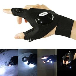 rescue tools Australia - Cycling Gloves Pair Fingerless Glove LED Waterproof Torch Outdoor Tool Fishing Camping Hiking Survival Rescue Multi Light ToolCycling CycCyc