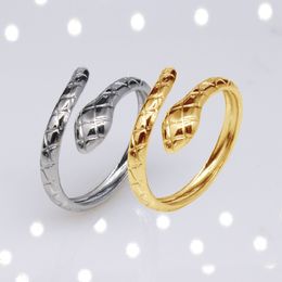 S3033 Fashion Jewelry Titanium Stainless Steel Snake Ring Man Opening Adjustable Rings