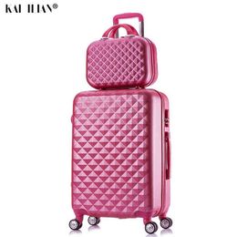 pcsset Fashion Cosmetic Bag Inch Girl Students Trolley Case Travel Spinner Password Luggage Woman Rolling Suitcase J220708 J220708