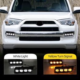 2Pcs LED Daytime Running Light For Toyota 4Runner LTD Limited 2013-2022 Car Accessories DRL Fog Lamp turn signal Decoration