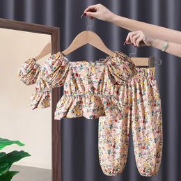 Clothing Sets Menoea Baby Girls Clothes Korean Style Flower Tops T-shirts And Floral Pants Suit For Kids Casual Outfits 3-7YClothing