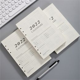English calendar page 6-hole loose-leaf a5 calendar efficiency manual notebook page student office supplies office notebook 220401