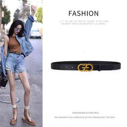 g Letter Buckle Belt for Women Wide Simple Versatile Casual Leather Jeans with Thin
