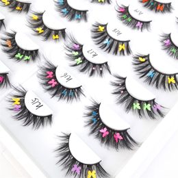 Faux Mink False Eyelashes Long Dramatic Star Butterfly Sequins Decorative Lashes Halloween Christmas Party Cosplays Lashes