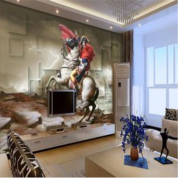 Customise 3D Wallpaper Napoleon White Horse TV Backdrop 3D Mural Home Decor Living Room WallpaperS For Walls